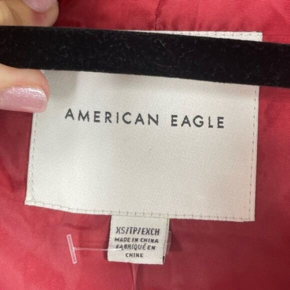 American Eagle Fuzzy Sherpa Jacket Rust Orange New Soft Warm Outerwear Size XS - Picture 4 of 8